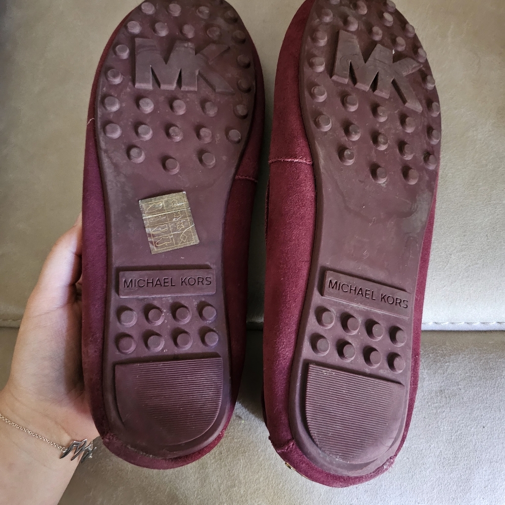 Michael‎ Kors suede burgundy moccasins/loafers size 11 - Picture 5 of 10